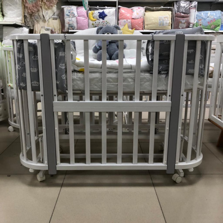 Кровать Nuvola LUX белый, стойки серые