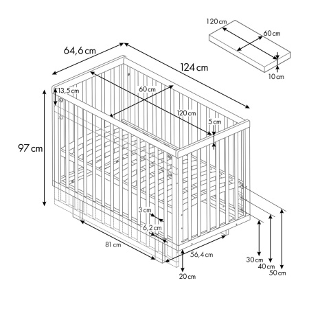 Кровать детская Polini kids Simple 341 с маятником, белый