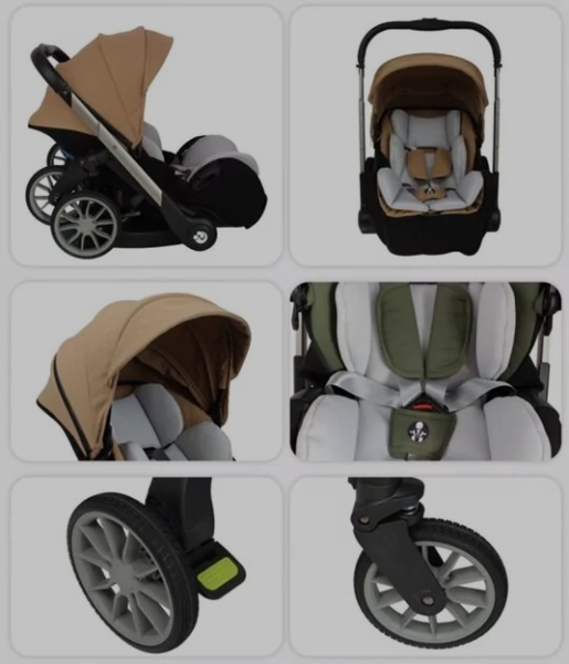 Автолюлька - коляска Luxmom E50 бежевая