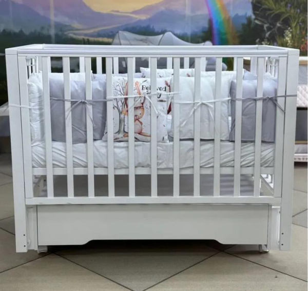 Кровать Marisol маятник, ящик, белая