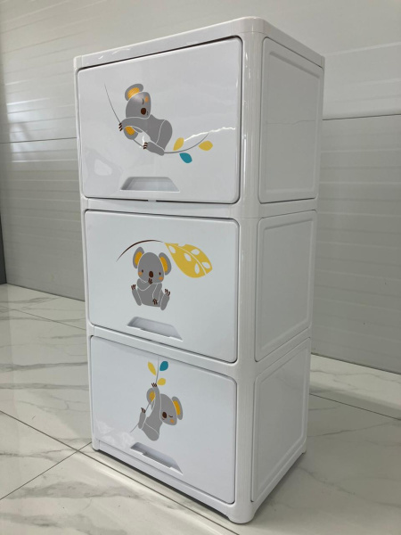 Комод пластиковый Коалы, 3 секции WJ43003