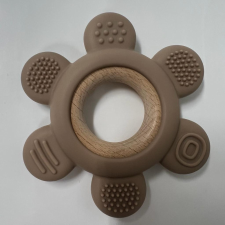 Прорезыватель силиконовый, темный беж