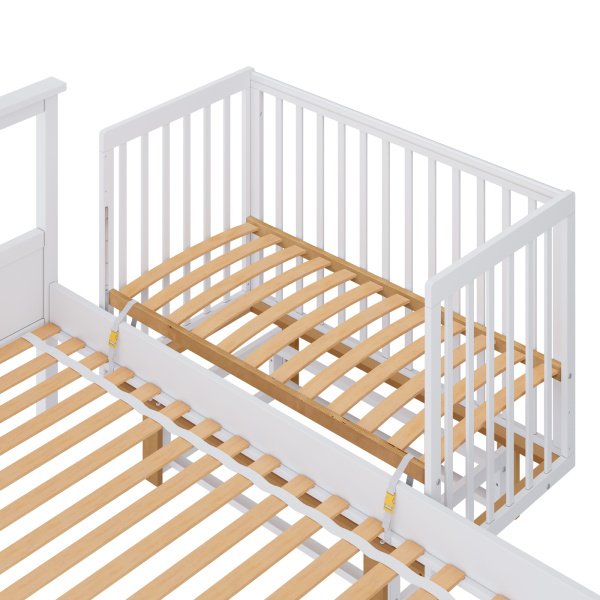 Кровать детская Polini kids Simple 341 с маятником, белый-дуб