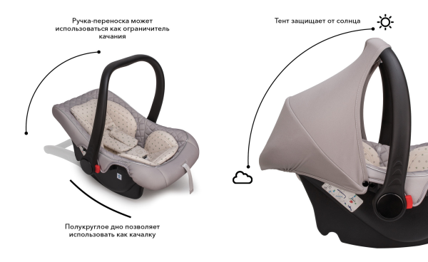 Автолюлька Happy Baby Skyler V2 Steel Grey