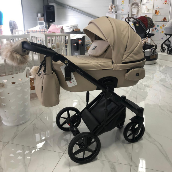 Коляска 2в1 Adamex Lumi Air Кожа Бежевая SA-7