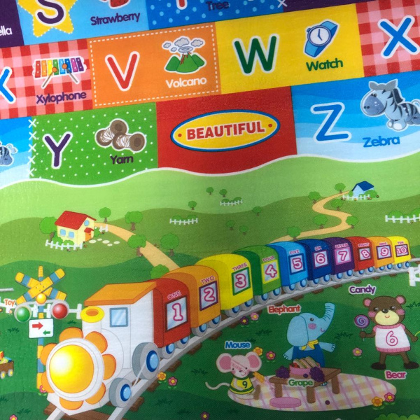 Коврик рулонный, 180*150 см Ананасик/Паровозик 18204