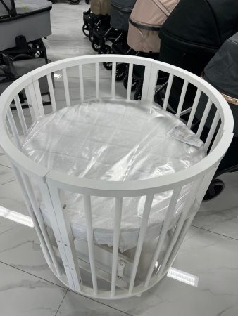 Кровать круг-овал Polly, маятник в комплекте, Белая