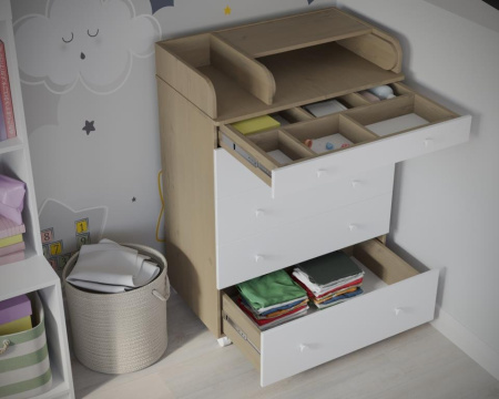 Комод Ecco Molen с доводчиками Белый-Бук