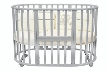 Кровать круглая-овальная Северная Звезда Серая, без маятника