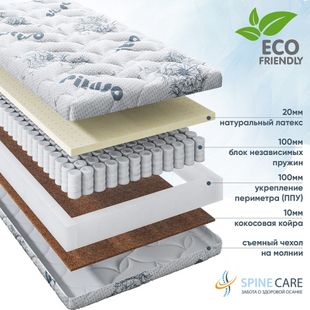 Матрас подростковый пружинный Pituso Premium Spring 160*80*13 стеганый