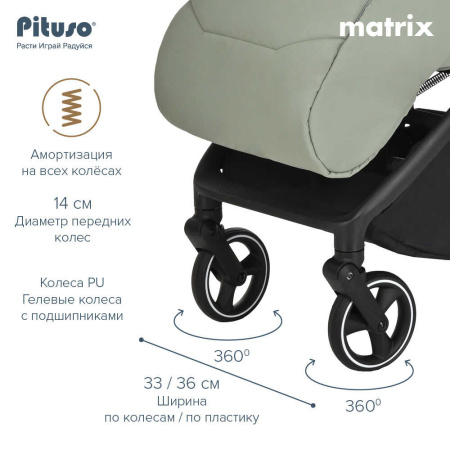 Коляска прогулочная Pituso Matrix Emerald mood