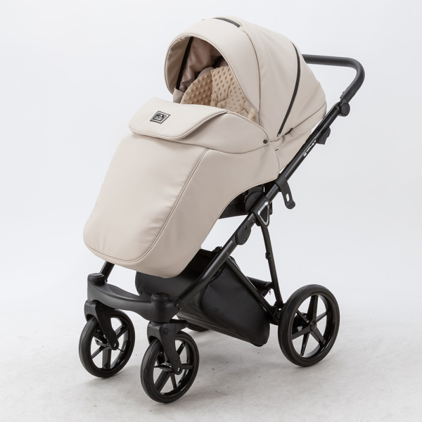 Коляска 2в1 Adamex Porto Deluxe Кожа Беж SA7