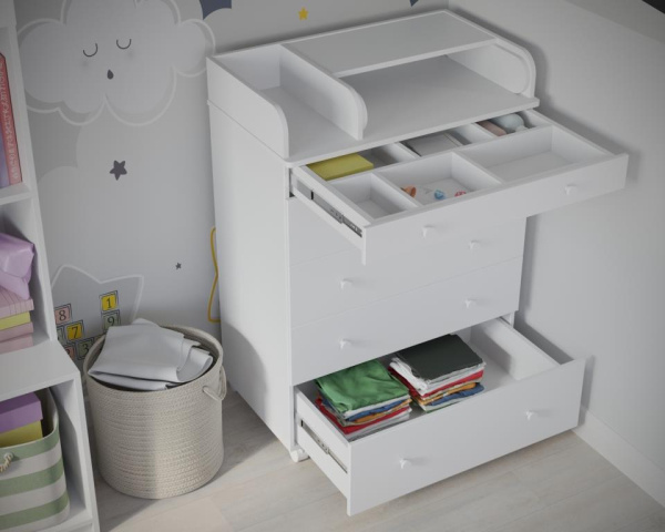 Комод Ecco Molen с доводчиками Белый