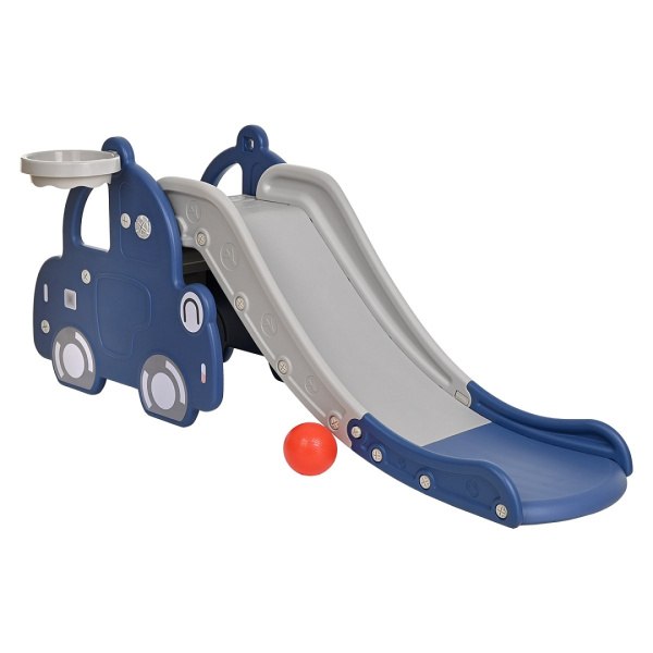 Горка Машинка с баскет.кольцом Blue/Синий, 160*70*65 см