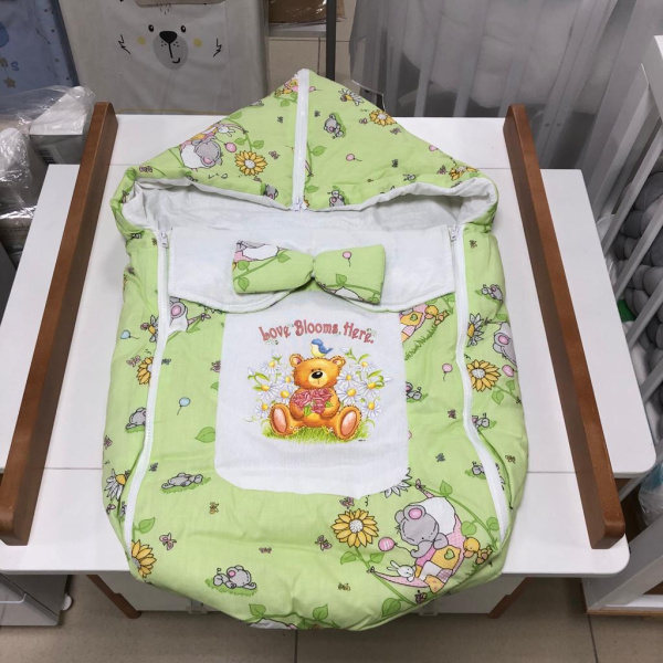 Конверт для новорожденного Лето Мишка, бежевый