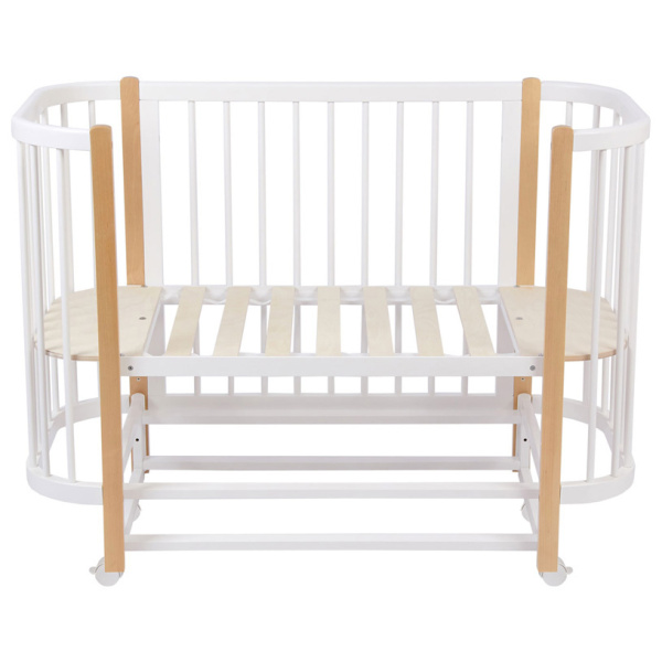 Кровать Солнышко Белый-Натуральный