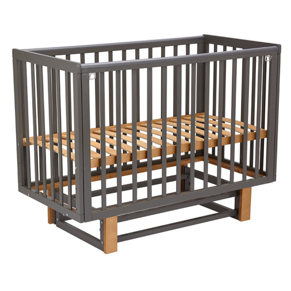 Кровать детская Polini kids Simple 341 с маятником, графит - дуб крафт золотой