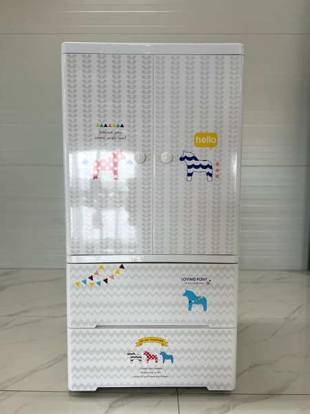 Комод пластиковый Пони, 5 секций, полки, SG01С35