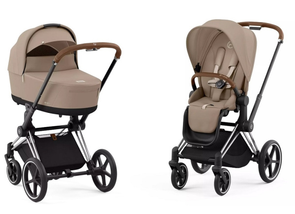 Коляска 3в1 Cybex Priam IV Cozy Beige на раме Chrome