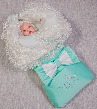 Конверт на выписку "Нарядный" Лето,  Мятный, 12-004