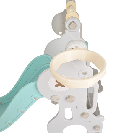 Горка-комплекс Норик (горка, качели, баскет. кольцо) Серый+Голубой (158*138*96 см)