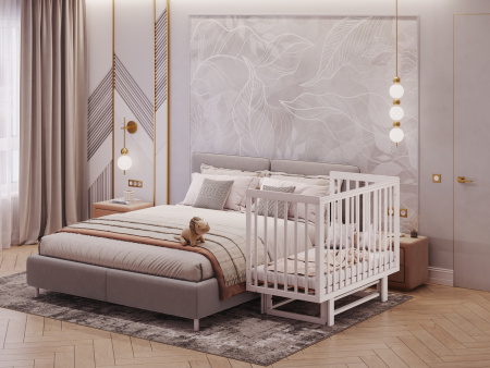 Кровать детская Polini kids Simple 341 с маятником, белый