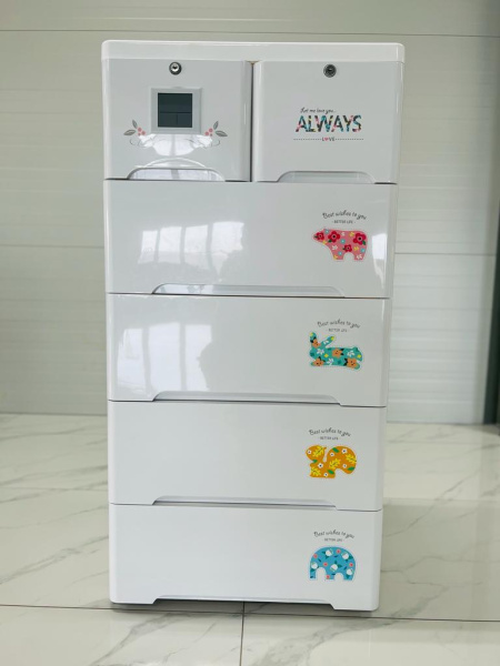 Комод пластиковый Фантазия, с Жк/Экраном G52825KB