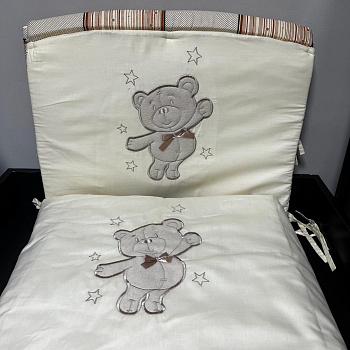 Комплект в кроватку "Мишка со звездами"