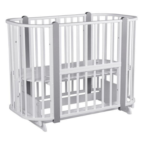 Кровать детская + маятник 5/1 Asti Белый-Серый