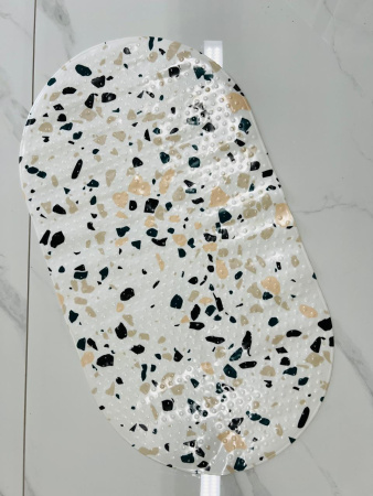 Коврик антискользящий, овал, 70*39 см, 185454, белый