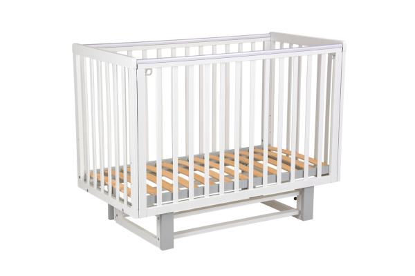 Кровать детская Polini kids Simple 341 с маятником, белый - серый