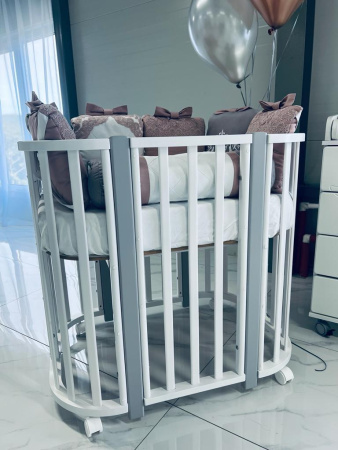 Кровать Nuvola LUX белый, стойки серые