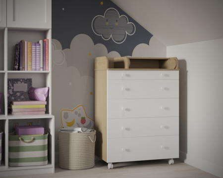 Комод Ecco Molen с доводчиками Белый-Бук