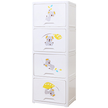 Комод пластиковый Коалы, 4 секции WJ43004