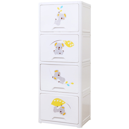 Комод пластиковый Коалы, 4 секции WJ43004