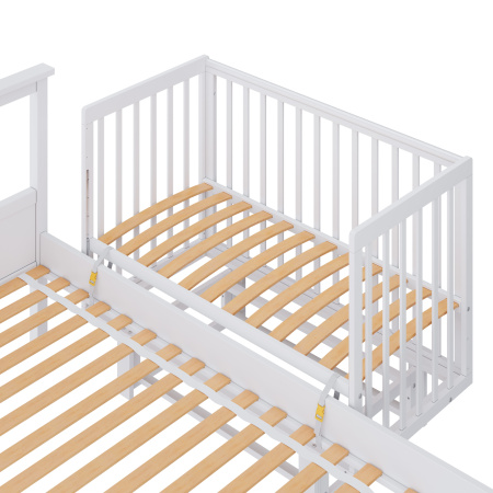 Кровать детская Polini kids Simple 341 с маятником, белый