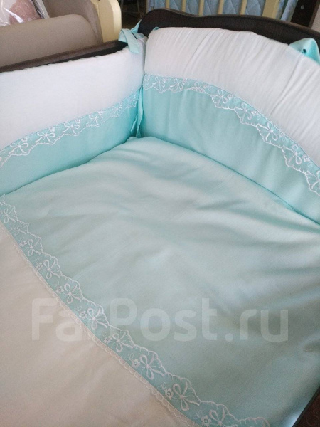 Комплект в кроватку 6пр. "Вдохновение" бирюза. 22с4