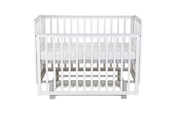 Кровать детская Polini kids Simple 341 с маятником, белый - серый