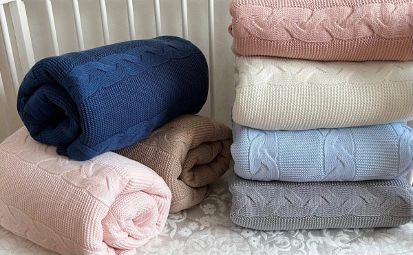 Плед утепленный Широкая коса, Бежевый. 90*100см