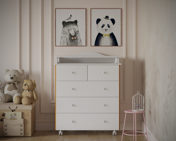 Комод Incanto Nuvola Lux 80/5 Белый/Бук