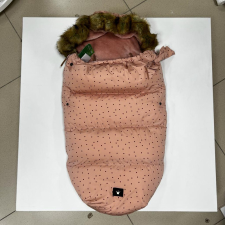 Конверт в коляску, зимний, розовая пудра, арт 11145