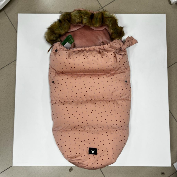 Конверт в коляску, зимний, розовая пудра, арт 11145