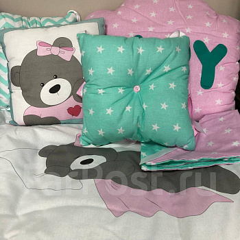 Комплект в прямоугольную кроватку Мишка на подушке