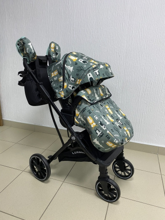 Коляска прогулочная LuxMom 740 Мультфильм/серая рама