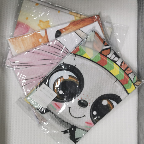 Полотенце детское вафельное 90*80 в ассорт ППХ98