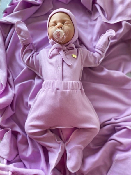 Комплект трикотажный 3 предмета лиловый, FLeole,  56 см