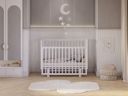 Кровать детская Polini kids Simple 341 с маятником, белый