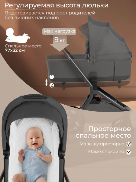 Коляска 2в1 Sweet Baby Orso Dark Grey