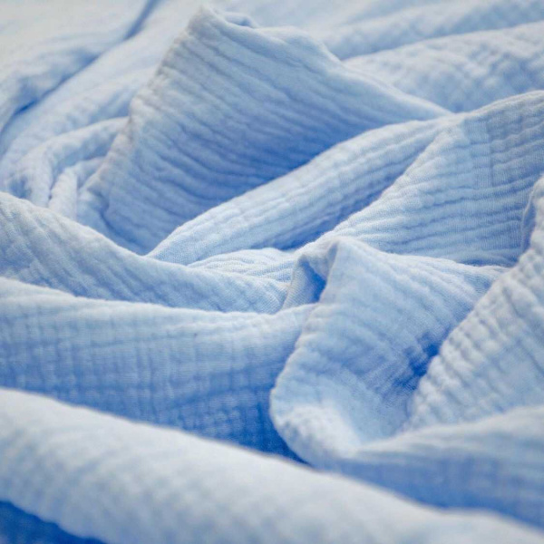 Муслиновая пеленка 120*120, светло-голубой