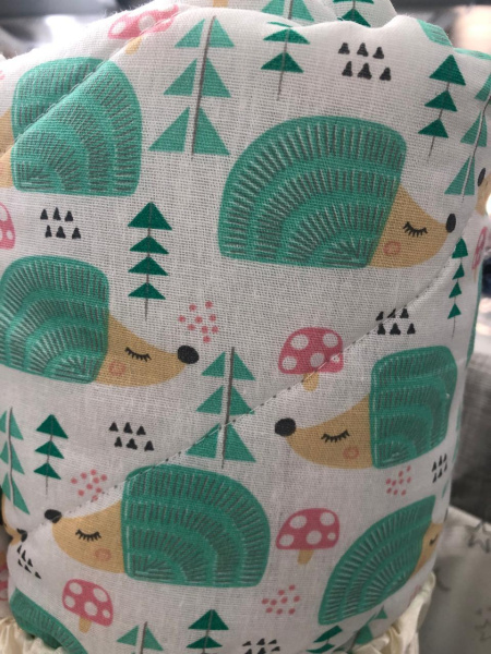 Одеяло ясельное 110*140, синтепон, Ежики